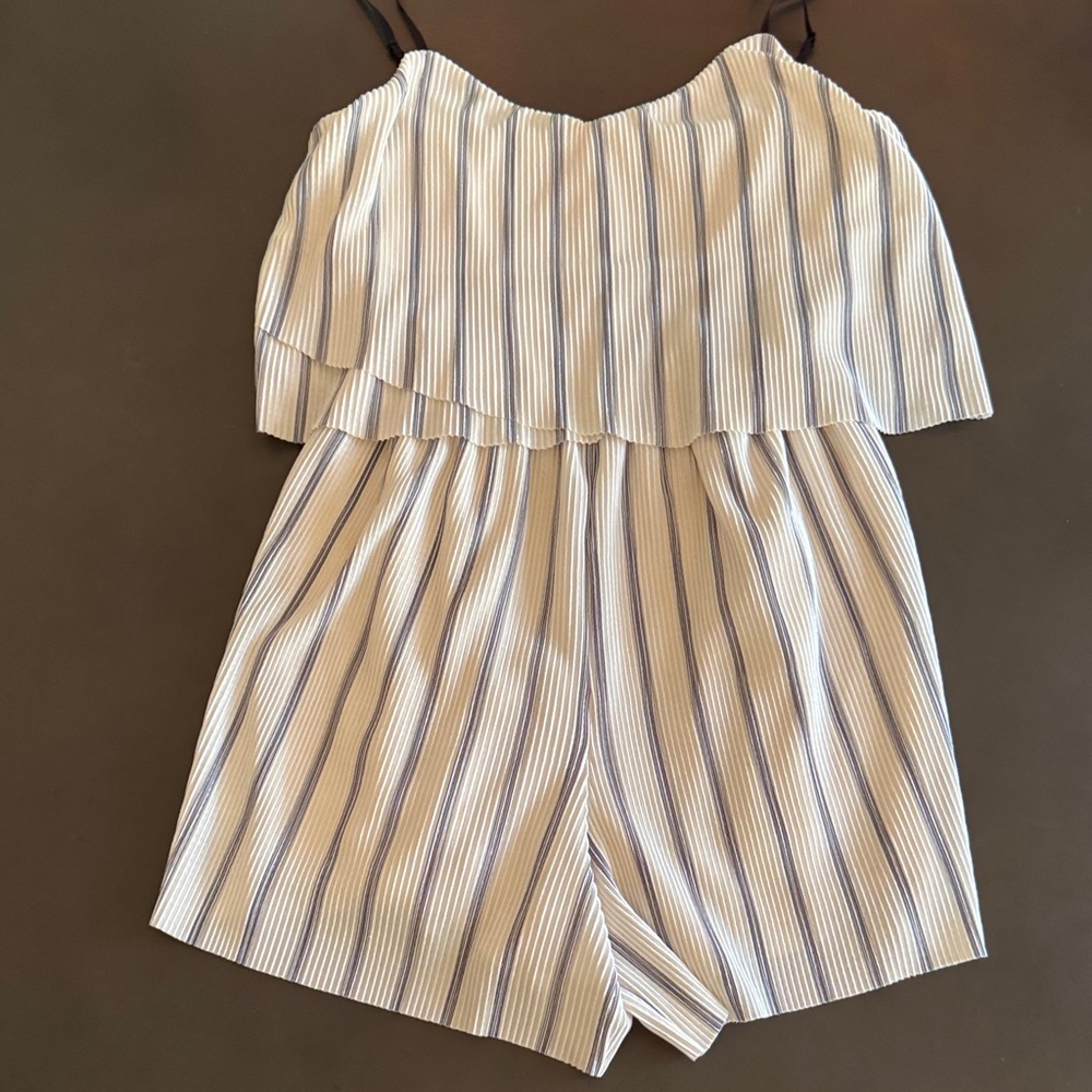 Gypsies & Moondust Striped Blue and White Romper